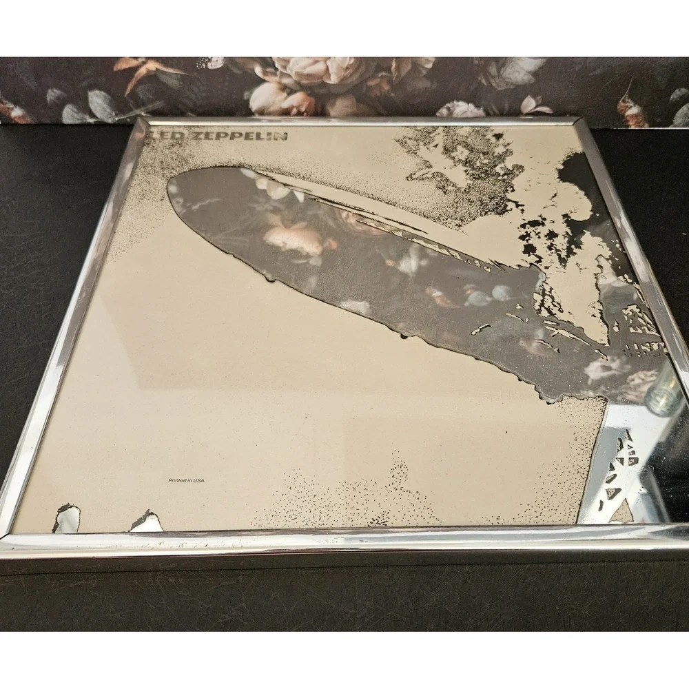 RARE Led Zeppelin Mirror Wall Art - Vintage Barry Imhoff - 12x12in - Made In USA